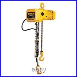 Harrington Sner010l-10 Electric Chain Hoist, 2,000 Lb, 10 Ft, Hook Mounted No