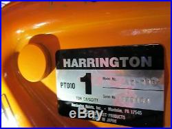 Harrington Ts2-296 1 T Ton 2000lb. 9kw Electric Chain Hoist 208-230/460v 3ph