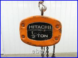 Hitachi 1/2BGS1 1/2 Ton 1100 LB Electric Chain Hoist 10' Lift 9 fpm 115/230v 1ph