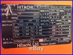 Hitachi 1/4S 250kg Electric Chain Hoist 3ph Single Speed 3m Lift IP54