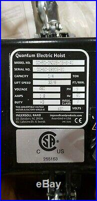 Ingersoll-rand Quantum Qch50-1nd25h Electric Chain Hoist 1/4.25 Ton 32ft 460v