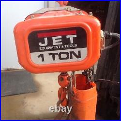 Jet 1SS-3-20 1 Ton Electric Chain Hoist. 3 Ph. 20' Lift