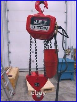 Jet 3 ton chain hoist No 3SS-3-10 230/460 3 Phase Power 10ft Lift 8FPM