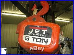 Jet Equipment 5 Ton Electric Chain Hoist 115/230/60Hz Single Phase 10 Ft. Lift
