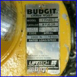 LiftTech Budgit Electric Chain Hoist 1Tn 460V 3 Phase Plug/Direct In (Lot of 2)