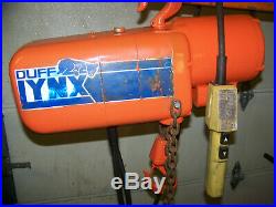 Lynx Duff / Coffing 1/2Ton Electric Chain Hoist Barely Used Works Great