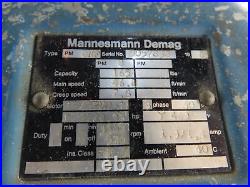 Mannesmann Demag 8NF Electric Chain Hoist Crane 46FPM 460V 3PH 9' Lift 165LB Cap