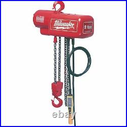 Milwaukee 9572 Professional Electric Chain Hoist 2-Ton Capacity, 15ft. Lift