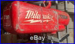 Milwaukee 9573 Professional Electric Chain Hoist 2 Ton 20 ft. Magnetic Brake
