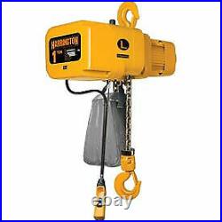NER Electric Chain Hoist with Hook Suspension 10' Lift, 1/2 Ton, 15 ft/min, 460V