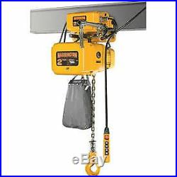 NER Electric Chain Hoist with Motor Trolley 15' Lift, 1/2 Ton, 15 ft/min, 460V