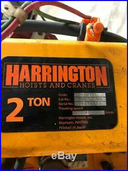 NEW 2016 HARRINGTON 2 TON HOIST MR020L NER020LD Chain Electric