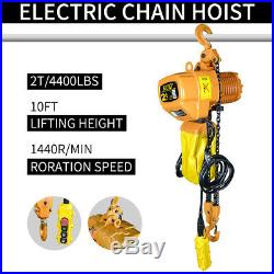 New 4400 lb Electric Chain Hoist, 10ft Lift Double Chain Electric Crane Hoist