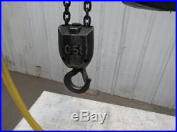 P & H 1/2 Ton Electric Chain Hoist 1000 lb 12' Lift 460V With7' Pendant