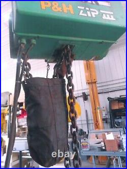 P&H 3 ton electric chain hoist 13' of lift 3 phase dual voltage