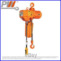 ProWinch 2 Speed 1 ton Electric Chain Hoist 20 ft G100 Chain M4/H3 220/440V