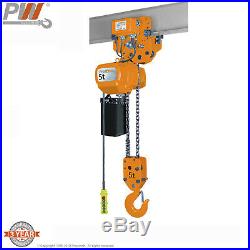 ProWinch 5 Ton Electric Chain Hoist Power Trolley 30 ft. G100 Chain M4/H3 220