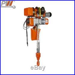 Prowinch 1 Ton Electric Chain Hoist Power Trolley 20 ft. G80 Chain M3/H2 110/