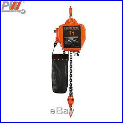 Prowinch 1 ton Electric Chain Hoist 20 ft G100 Chain H3 208230/460V Wireless