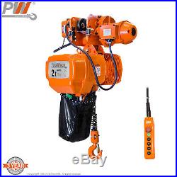 Prowinch 2 Speed 2 Ton Electric Chain Hoist Power Trolley 20 ft. G100 Chain M