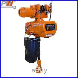 Prowinch 2 Speed 3 Ton Electric Chain Hoist Power Trolley 30 ft. G100 Chain M