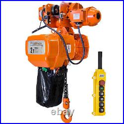Prowinch 2 Ton Electric Chain Hoist with Electric Trolley Double Speed 20ft Lift