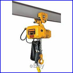 SNER Electric Chain Hoist with Push Trolley 10' Lift, 1/4 Ton, 14 ft/min, 115V
