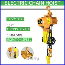 Super 2200 Electric Chain Hoist, 2200 lb, 10ft Lift Electric Crane Hoist