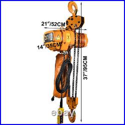VEVOR 3Ton Electric Chain Hoist 110V G80 Electric Crane Hoist Single Phase 25FT