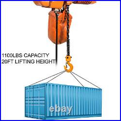 VEVOR Electric Chain Hoist 1100 lbs 1/2 ton 110V Electric Crane Hoist 20ft