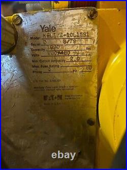 Yale 1/2 Ton Electric Chain Hoist, KEL1/2-10L15S1, 15 Ft Lift, 230/460-3-60V