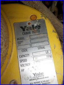 Yale 1/2 Ton Electric Chain Hoist Kelb 5032 1000lb 32fpm 460v 1hp 428049-8 (91)