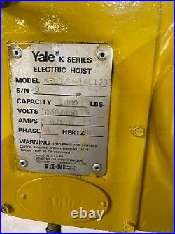 Yale 1/2 Ton Electric Chain Hoist, Model KEL1/2-10L15S1, 10 FT Lift, 230/460V