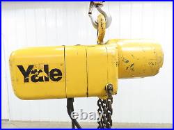 Yale 1 Ton 2000 LB Electric Chain Hoist 9' Lift 16 fpm. 1hp 230/460v 3ph