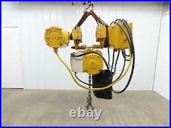 Yale 1 Ton 2000Lb Electric Chain Hoist 3Ph 230/460V 12' Lift With Power Trolley
