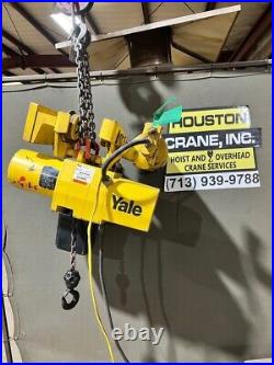 Yale 1 Ton Electric Chain Hoist with Motorized Trolley, 15 FT Lift, 230/460-3-60V