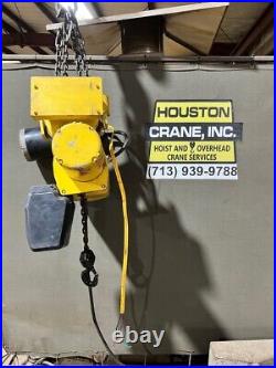 Yale 1 Ton Electric Chain Hoist with Motorized Trolley, 15 FT Lift, 230/460-3-60V