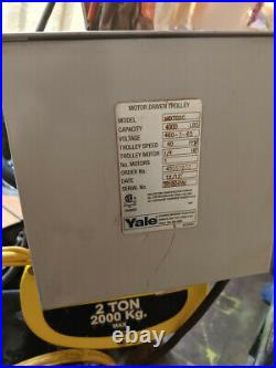 Yale 2 Ton 460V Electric Chain Hoist With Motorized Trolley and Extras