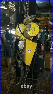 Yale 2 Ton Electric Chain Hoist Model #KEL2-10H15/3.75S2 with2 Ton Coffing Trolley