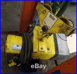 Yale, Electric Chain Hoist, 1/2 Ton, Kel 1/2-10th15s1, 1 Hp, 3 Ph, With Trolley