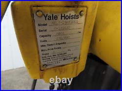 Yale Electric Chain Hoist 3 Ton 15' Lift 11 FPM Power Trolley 30 FPM 3 PH