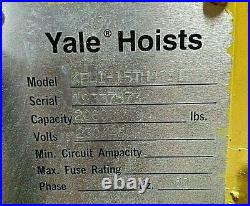 Yale Electric Chain Hoist Kel1-15th42s1 2000lbs 1 Ton 230/460v 3ph