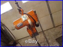 Yale Midget King Electric chain hoist 2000 lb. 1 ton 230 volt 3 ph. 11 feet lift