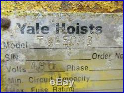 Yale Model T3A50M3 Electric Chain Cable Hoist Power Trolley 3 PH 230/460v