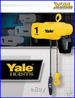 Yale YJL 1/2 Ton Electric Chain Hoist 10 ft Lift Single or Three Phase New