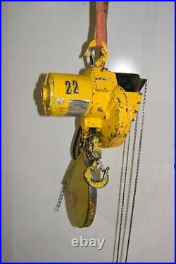 Yale chain hoist 1 ton 2000 lb 10' Chain Drop 1K9FMG3 1/2HP 220v 3Ph